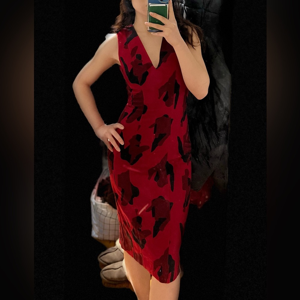 H&M animal Print Leopard red pencil Dress
